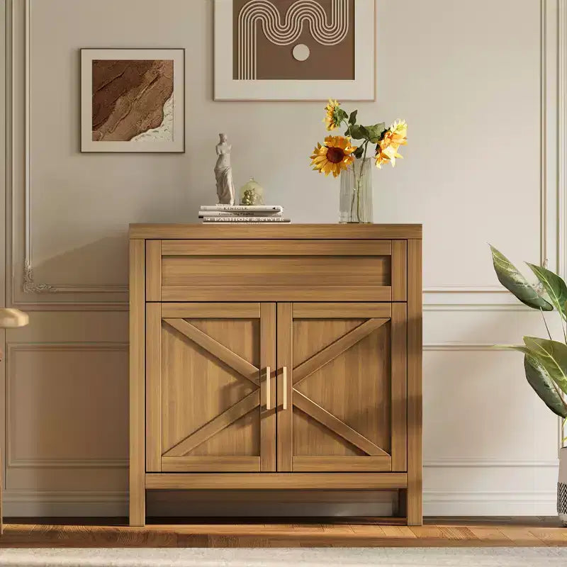 Aparador tipo alacena de granja con cajón, consola de almacenamiento con estante ajustable para cocina, comedor, entrada o cafetería