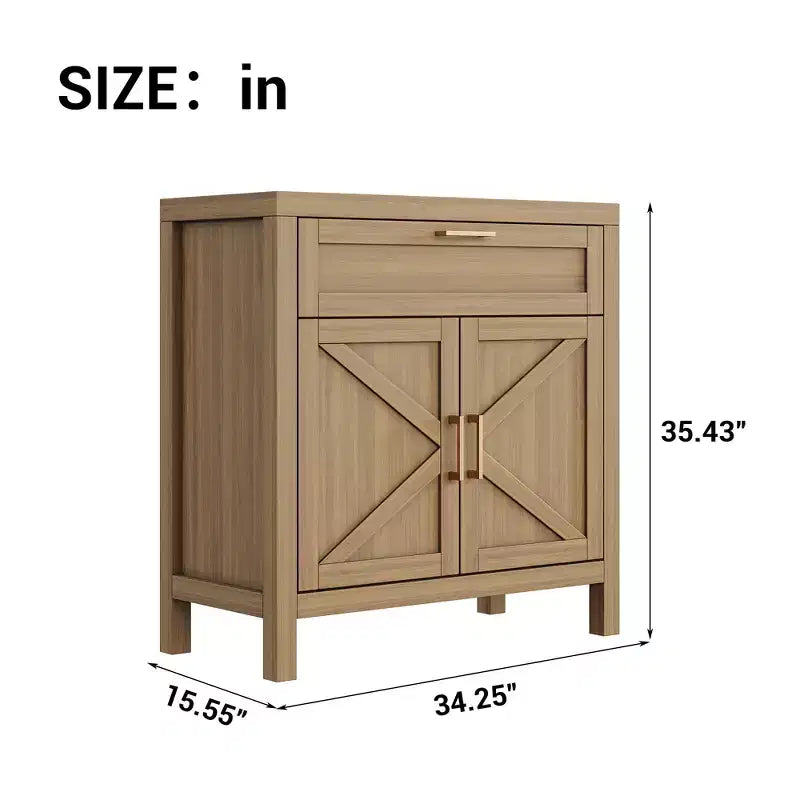 Aparador tipo alacena de granja con cajón, consola de almacenamiento con estante ajustable para cocina, comedor, entrada o cafetería