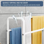 Toallero metálico de 3 niveles, toallero de pie para baño, ahorra espacio con almacenamiento, estante de exhibición para dormitorio, baño, piscina