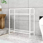 Toallero metálico de 3 niveles, toallero de pie para baño, ahorra espacio con almacenamiento, estante de exhibición para dormitorio, baño, piscina