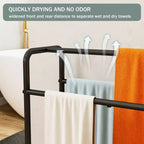 Toallero metálico de 3 niveles, toallero de pie para baño, ahorra espacio con almacenamiento, estante de exhibición para dormitorio, baño, piscina