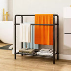 Toallero metálico de 3 niveles, toallero de pie para baño, ahorra espacio con almacenamiento, estante de exhibición para dormitorio, baño, piscina