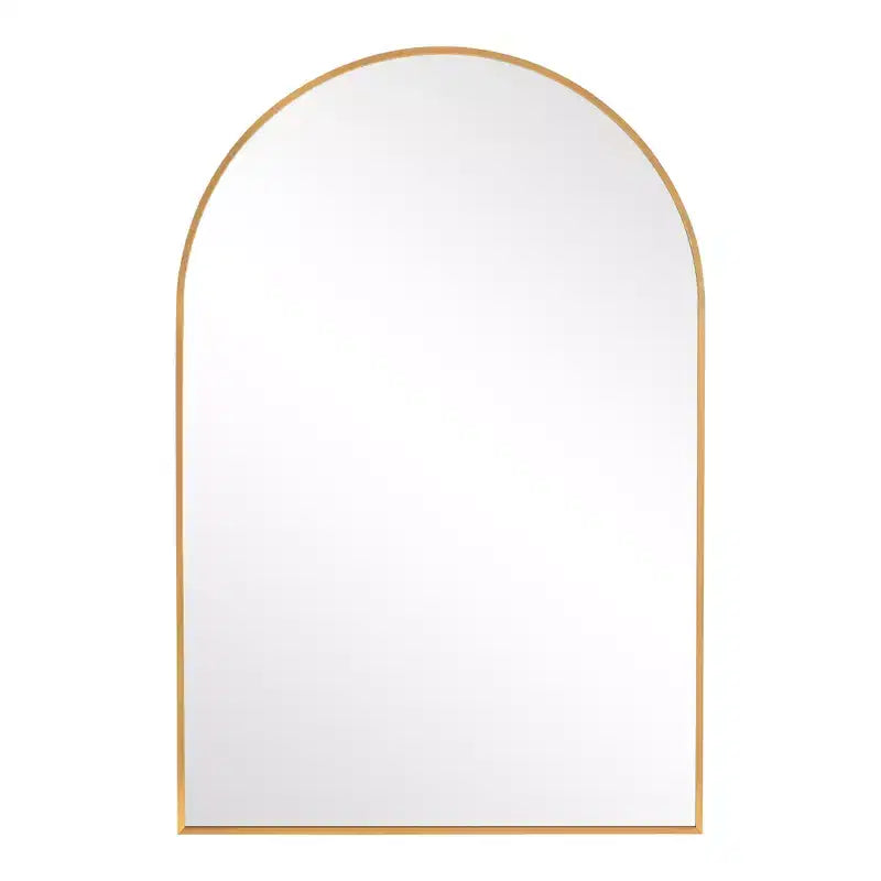 HomeRoots 36 Gold Metal Arch Framed Bathroom Vanity Mirror