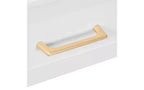 Silla de tocador moderna y elegante con estante de almacenamiento, escritorio y puertos de carga
