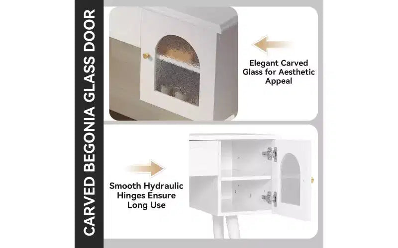 Silla de tocador moderna y elegante con estante de almacenamiento, escritorio y puertos de carga