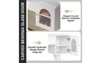 Silla de tocador moderna y elegante con estante de almacenamiento, escritorio y puertos de carga