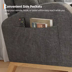 Moderna mecedora para guardería, mecedora tapizada con bolsillo lateral y patas de madera, cómoda mecedora para sala de estar, dormitorio