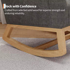 Moderna mecedora para guardería, mecedora tapizada con bolsillo lateral y patas de madera, cómoda mecedora para sala de estar, dormitorio