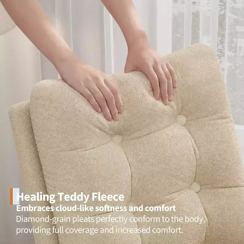 Moderna mecedora para guardería, mecedora tapizada con bolsillo lateral y patas de madera, cómoda mecedora para sala de estar, dormitorio