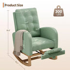 Moderna mecedora para guardería, mecedora tapizada con bolsillo lateral y patas de madera, cómoda mecedora para sala de estar, dormitorio