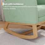 Moderna mecedora para guardería, mecedora tapizada con bolsillo lateral y patas de madera, cómoda mecedora para sala de estar, dormitorio