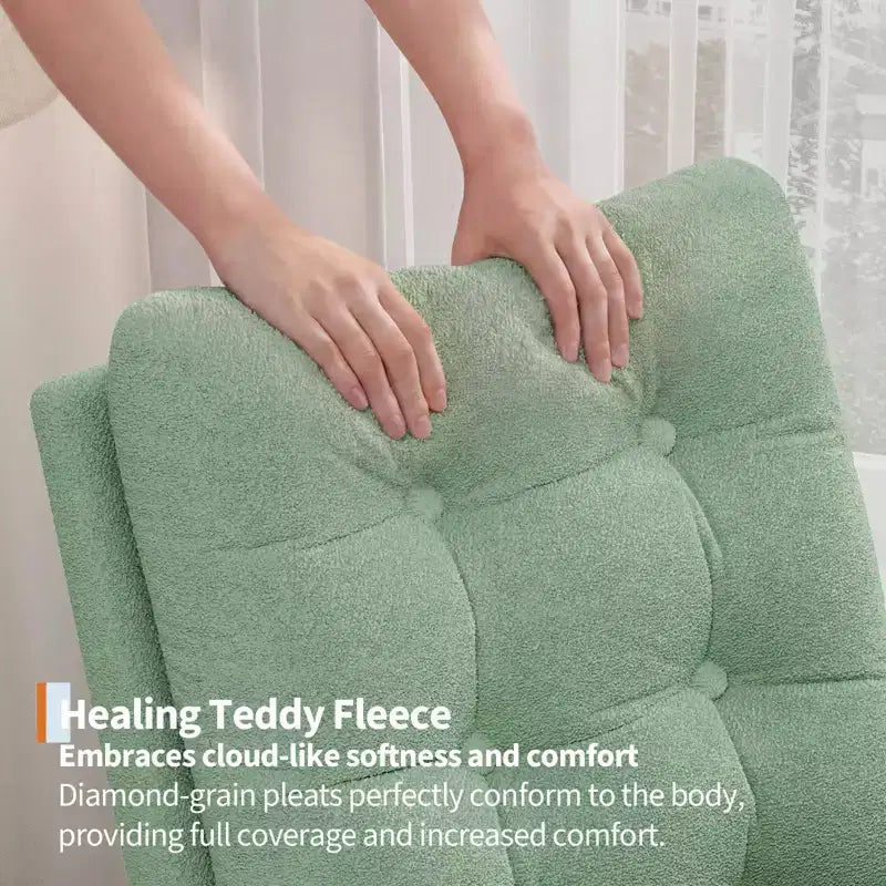 Moderna mecedora para guardería, mecedora tapizada con bolsillo lateral y patas de madera, cómoda mecedora para sala de estar, dormitorio