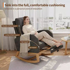 Moderna mecedora para guardería, mecedora tapizada con bolsillo lateral y patas de madera, cómoda mecedora para sala de estar, dormitorio