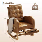 Moderna mecedora para guardería, mecedora tapizada con bolsillo lateral y patas de madera, cómoda mecedora para sala de estar, dormitorio