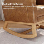 Moderna mecedora para guardería, mecedora tapizada con bolsillo lateral y patas de madera, cómoda mecedora para sala de estar, dormitorio