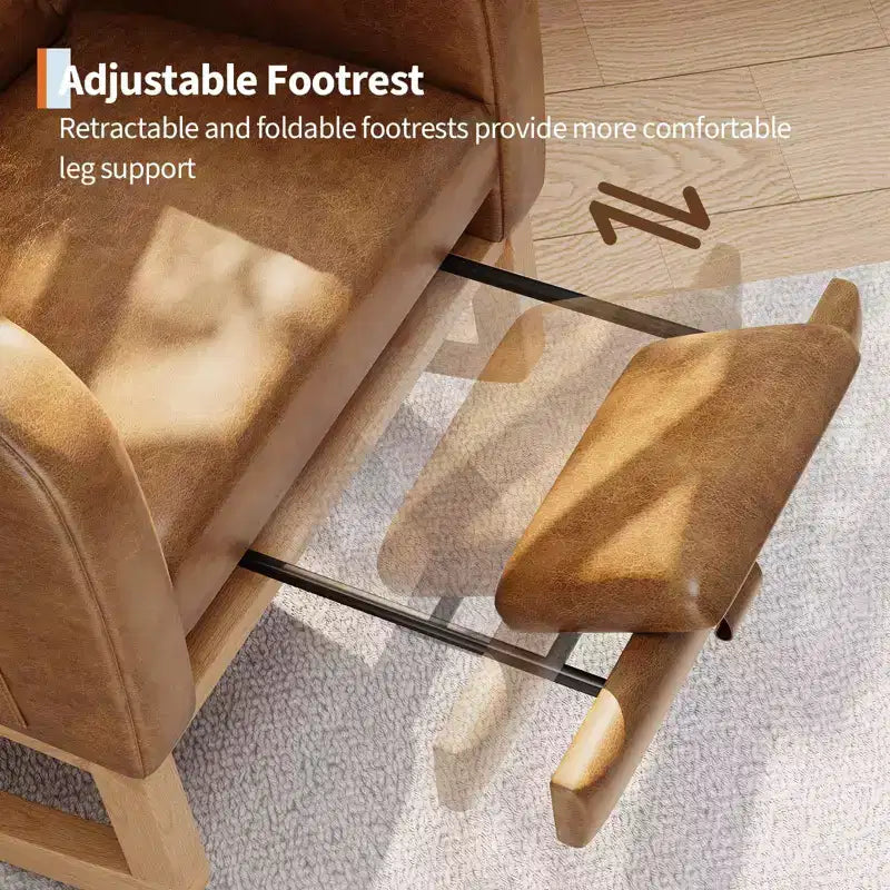 Moderna mecedora para guardería, mecedora tapizada con bolsillo lateral y patas de madera, cómoda mecedora para sala de estar, dormitorio