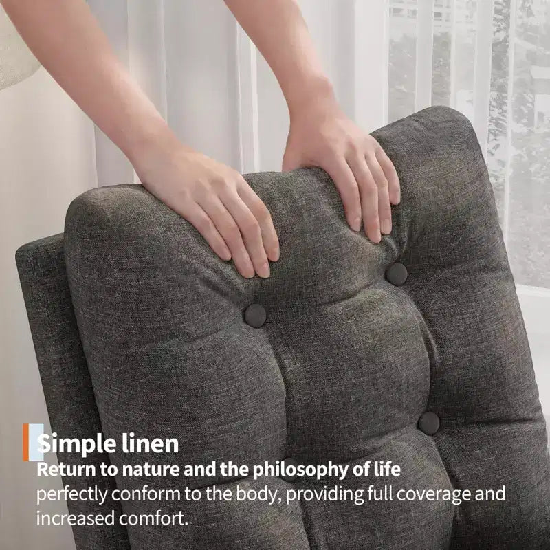 Moderna mecedora para guardería, mecedora tapizada con bolsillo lateral y patas de madera, cómoda mecedora para sala de estar, dormitorio