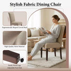 Sillas de comedor ergonómicas de terciopelo con cojín grueso y patas de madera maciza para comedor y sala de estar