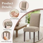 Sillas de comedor ergonómicas de terciopelo con cojín grueso y patas de madera maciza para comedor y sala de estar