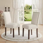Ergonomic Velvet Dining Chairs with Thick Cushion & Solid Wood Legs for Dining Room and Living Room