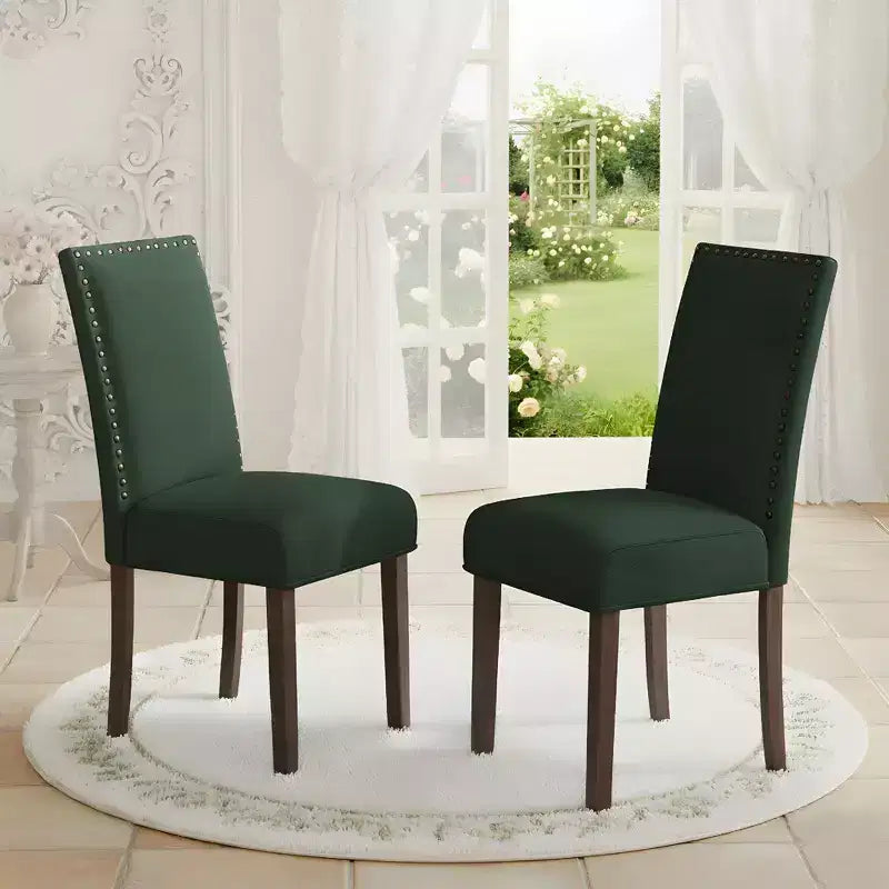 Sillas de comedor ergonómicas de terciopelo con cojín grueso y patas de madera maciza para comedor y sala de estar