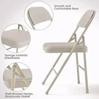8 sillas de comedor plegables con asiento y respaldo acolchados, sillas de acero apilables