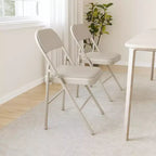 8 sillas de comedor plegables con asiento y respaldo acolchados, sillas de acero apilables