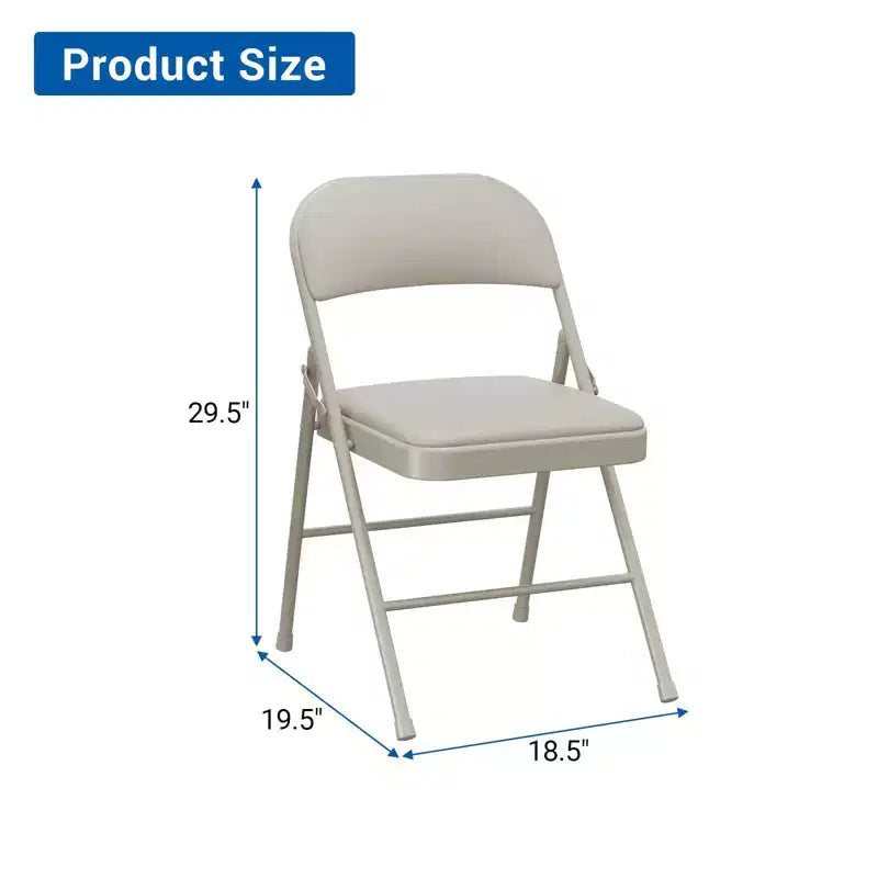 8 sillas de comedor plegables con asiento y respaldo acolchados, sillas de acero apilables