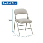 8 sillas de comedor plegables con asiento y respaldo acolchados, sillas de acero apilables