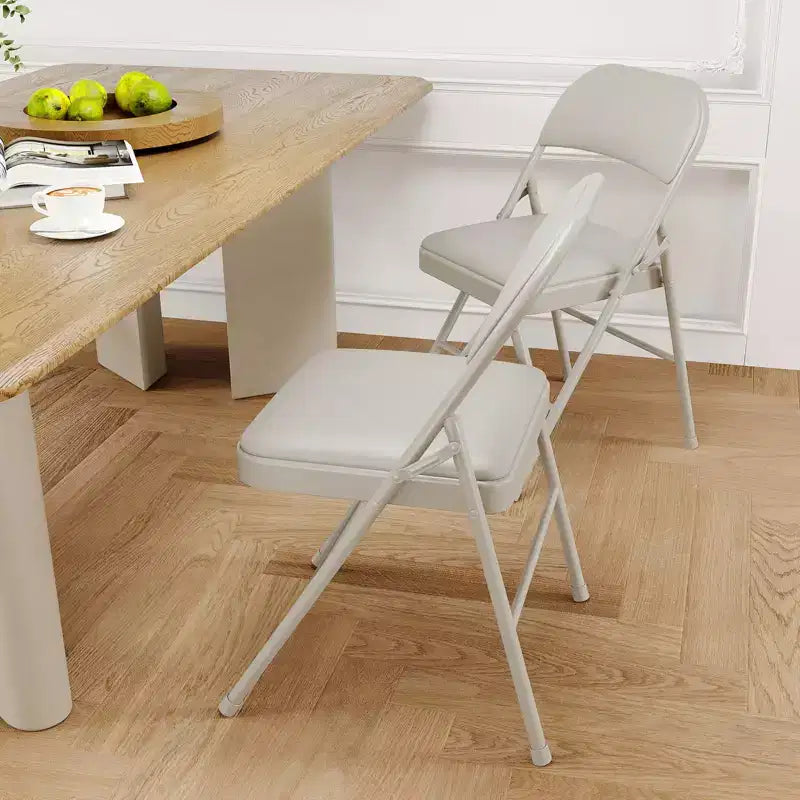 8 sillas de comedor plegables con asiento y respaldo acolchados, sillas de acero apilables