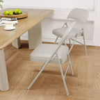 8 sillas de comedor plegables con asiento y respaldo acolchados, sillas de acero apilables