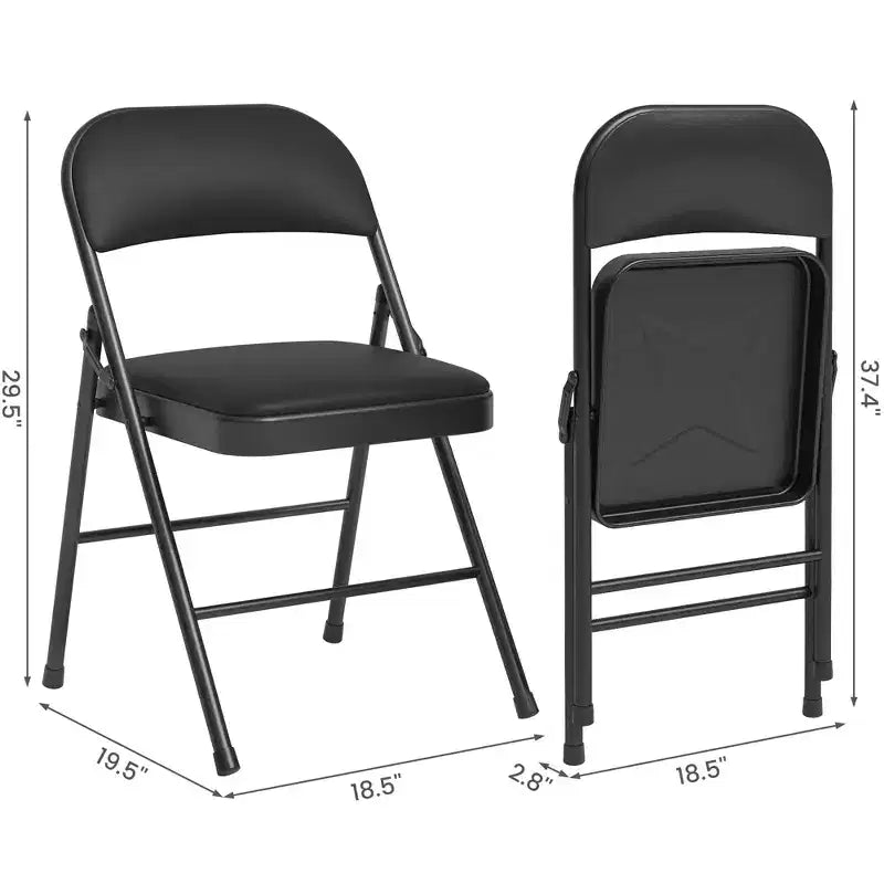 8 sillas de comedor plegables con asiento y respaldo acolchados, sillas de acero apilables