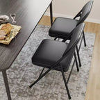 8 sillas de comedor plegables con asiento y respaldo acolchados, sillas de acero apilables