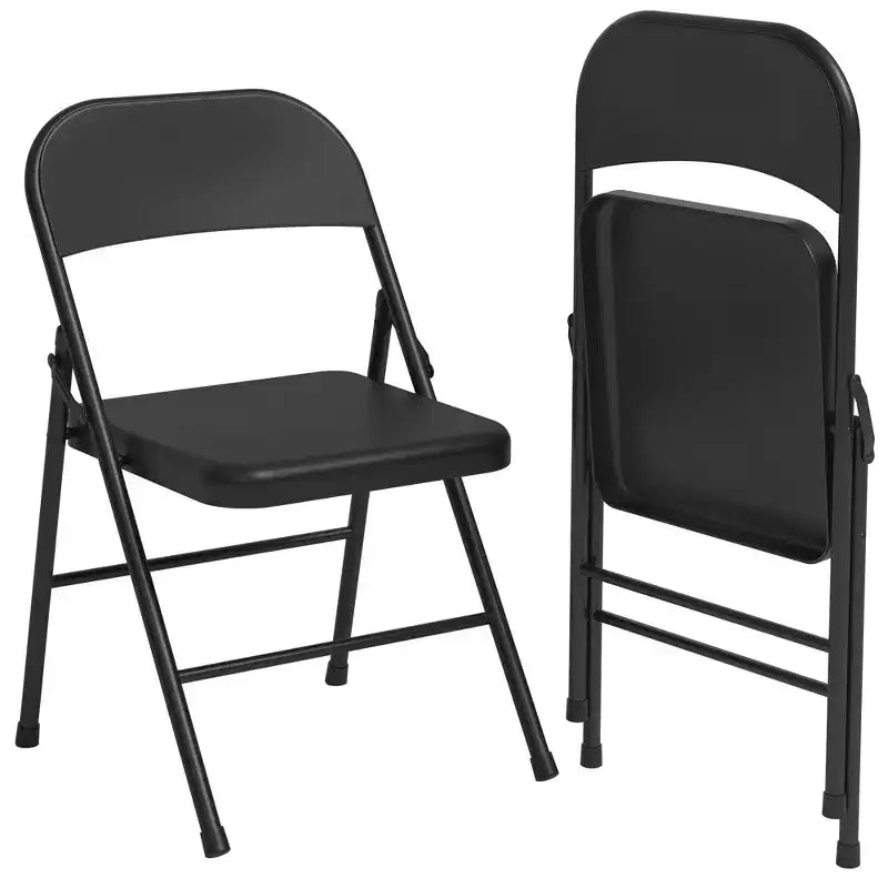 8 sillas de comedor plegables con asiento y respaldo acolchados, sillas de acero apilables