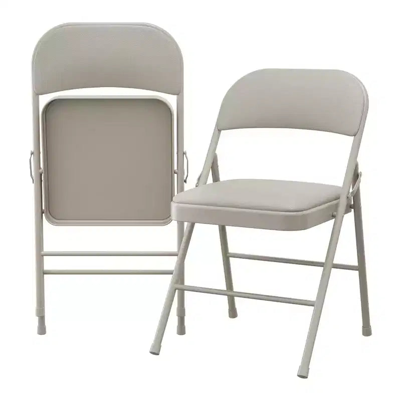 8 sillas de comedor plegables con asiento y respaldo acolchados, sillas de acero apilables