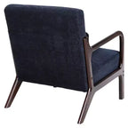 Sillón tapizado de estilo moderno de mediados de siglo con estructura de madera maciza y cojín lumbar