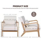 Sillón tapizado de estilo moderno de mediados de siglo con estructura de madera maciza y cojín lumbar