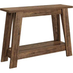 Mesa de entrada rústica de 105 cm, consola estrecha de 2 niveles