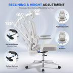 Silla de oficina ergonómica con soporte lumbar ajustable, silla de escritorio/gaming de respaldo alto con reposabrazos 3D, reposacabezas y ruedas giratorias, cómoda silla de malla