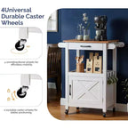 Carrito de cocina rodante con armario de almacenamiento y cajón, isla de cocina compacta con ruedas giratorias