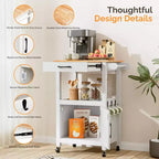 Carrito de cocina rodante con armario de almacenamiento y cajón, isla de cocina compacta con ruedas giratorias