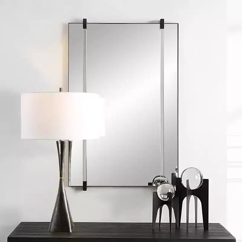 Espejo de pared rectangular Ladonna negro mate de 24 x 37