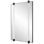 Espejo de pared rectangular Ladonna negro mate de 24 x 37