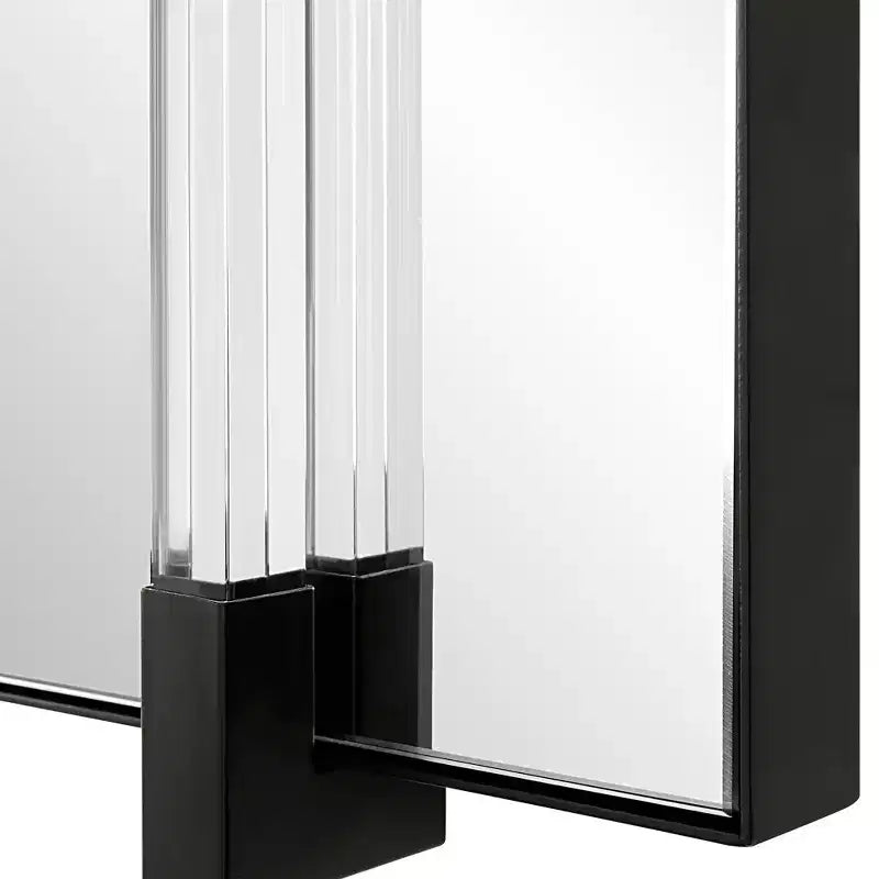 Espejo de pared rectangular Ladonna negro mate de 24 x 37