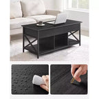 Mesa de centro elevable, Mesa de centro elevable con estante de almacenamiento, compartimentos ocultos y tapa elevable