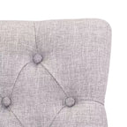 Taburete de mostrador tapizado con respaldo alto y 24 botones de lino (paquete de 2), gris claro