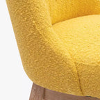 Taburete de bar tapizado giratorio de 26 pulgadas de altura para encimera, mostaza