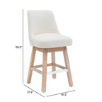 Taburete de bar tapizado giratorio de 26 pulgadas de altura para encimera, mostaza