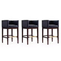 Set of 3 Kingsley Upholstered Beech Wood Barstools - Manhattan Comfort