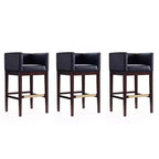Set of 3 Kingsley Upholstered Beech Wood Barstools - Manhattan Comfort